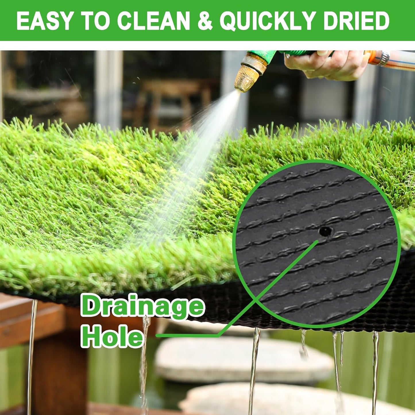 Artificial Grass Turf for Dogs 4 ft x 6 ft,1.38 inch Fake Grass Pee Pad for Puppy Potty Training，Faux pet Grass Rug for Indoor/Outdoor Patio,Dogs Wee Wee Pad,Turf Grass Mat for Dogs Potty