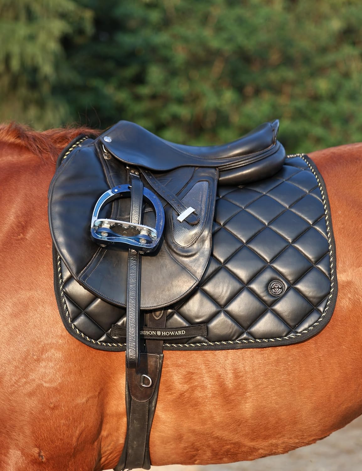 Harrison Howard Dressage Saddle Pad High-Performance Leather Saddle Pad for Horse Riding with Excellent Shock Absorption