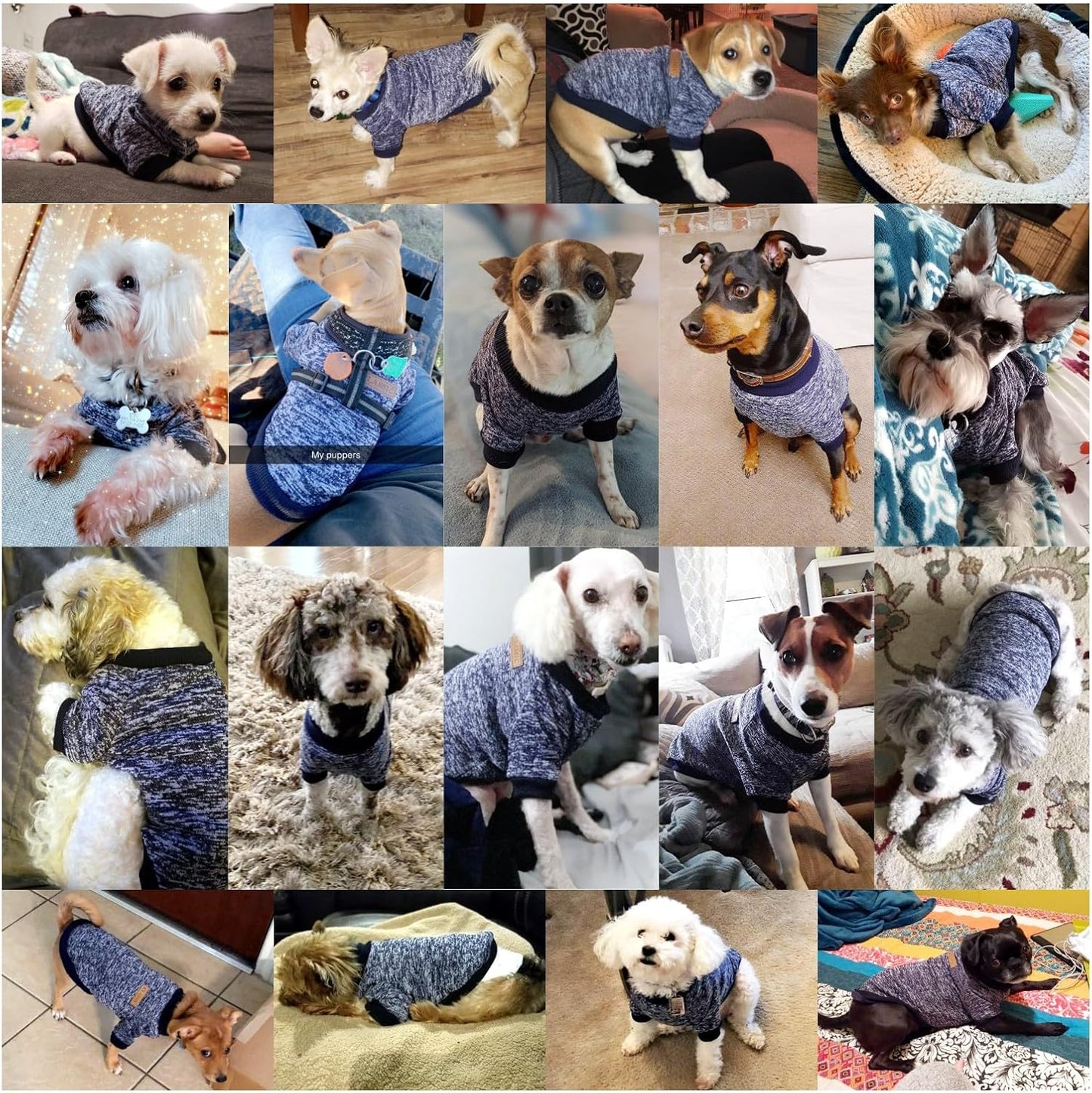 Jecikelon Dog Clothes Dogs Sweater Soft Puppies Clothing Winter Puppy Sweaters Warm Outfit for Dogs Small XXS XS Cat Apparel (Navy Blue, XXS)