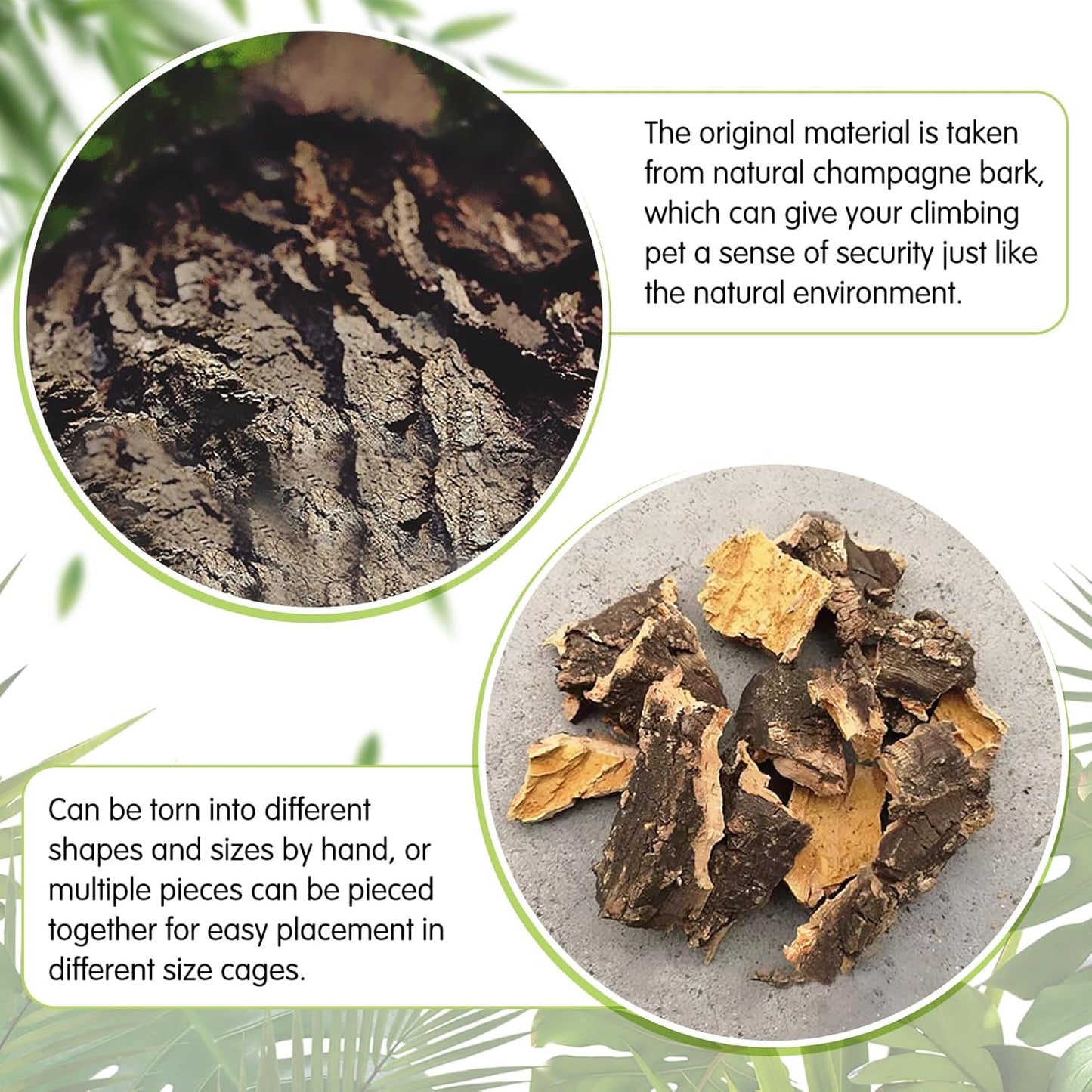 kathson 10PCS Cork Tile Background Bark 7.9”Lx7.9”W Reptile Tank Background Terrarium Backdrop Wall Decor Natural Reptile Climbing Mat for Spider Gecko Lizard Chameleon Bearded Dragon Turtle Snake