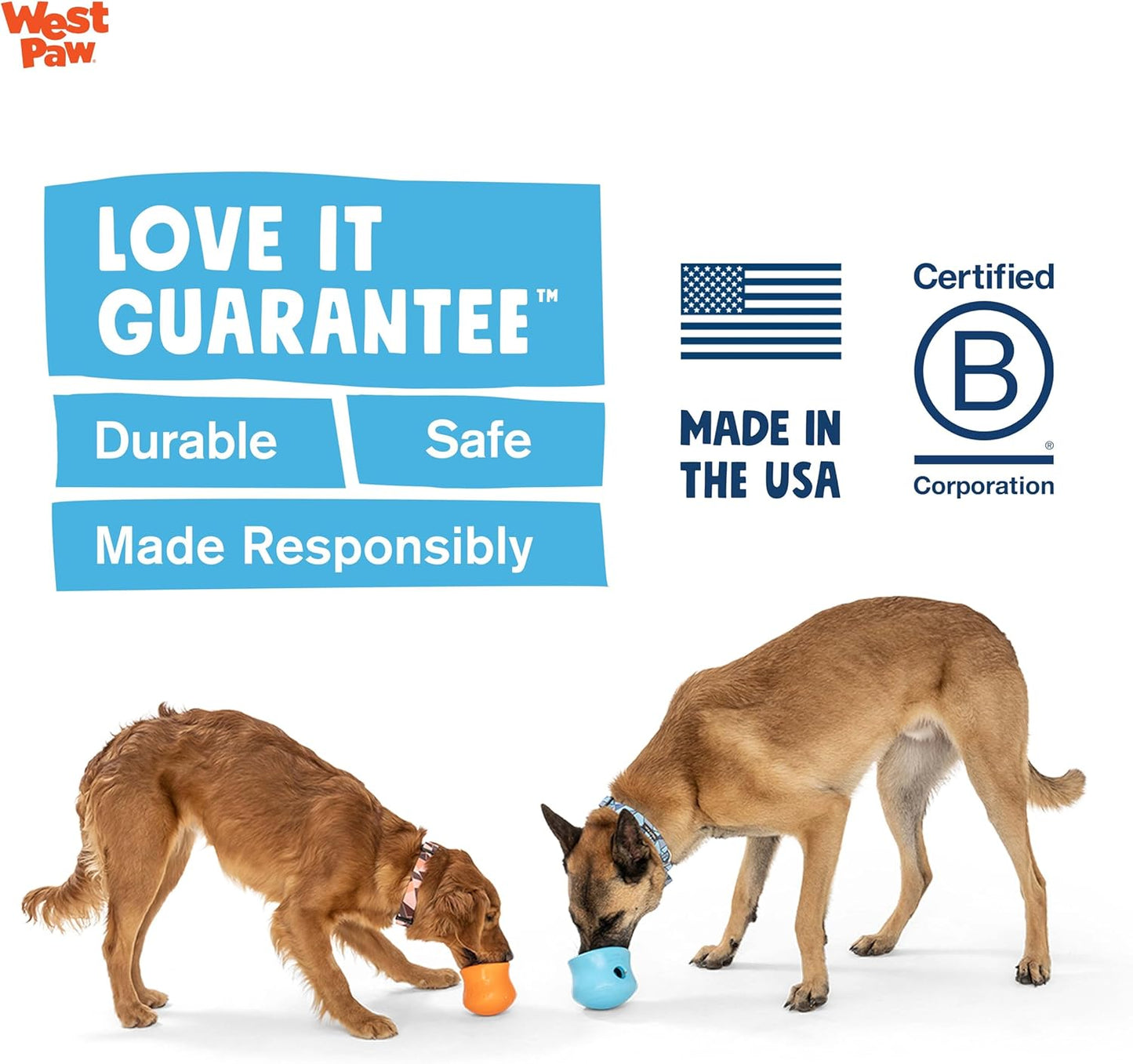 WEST PAW Zogoflex Limited Edition Toppl Treat Dispensing Dog Toy Puzzle – Interactive Chew Toys for Dogs – Dog Toy for Moderate Chewers, Fetch, Catch – Holds Kibble, Treats, Large 4", Mint