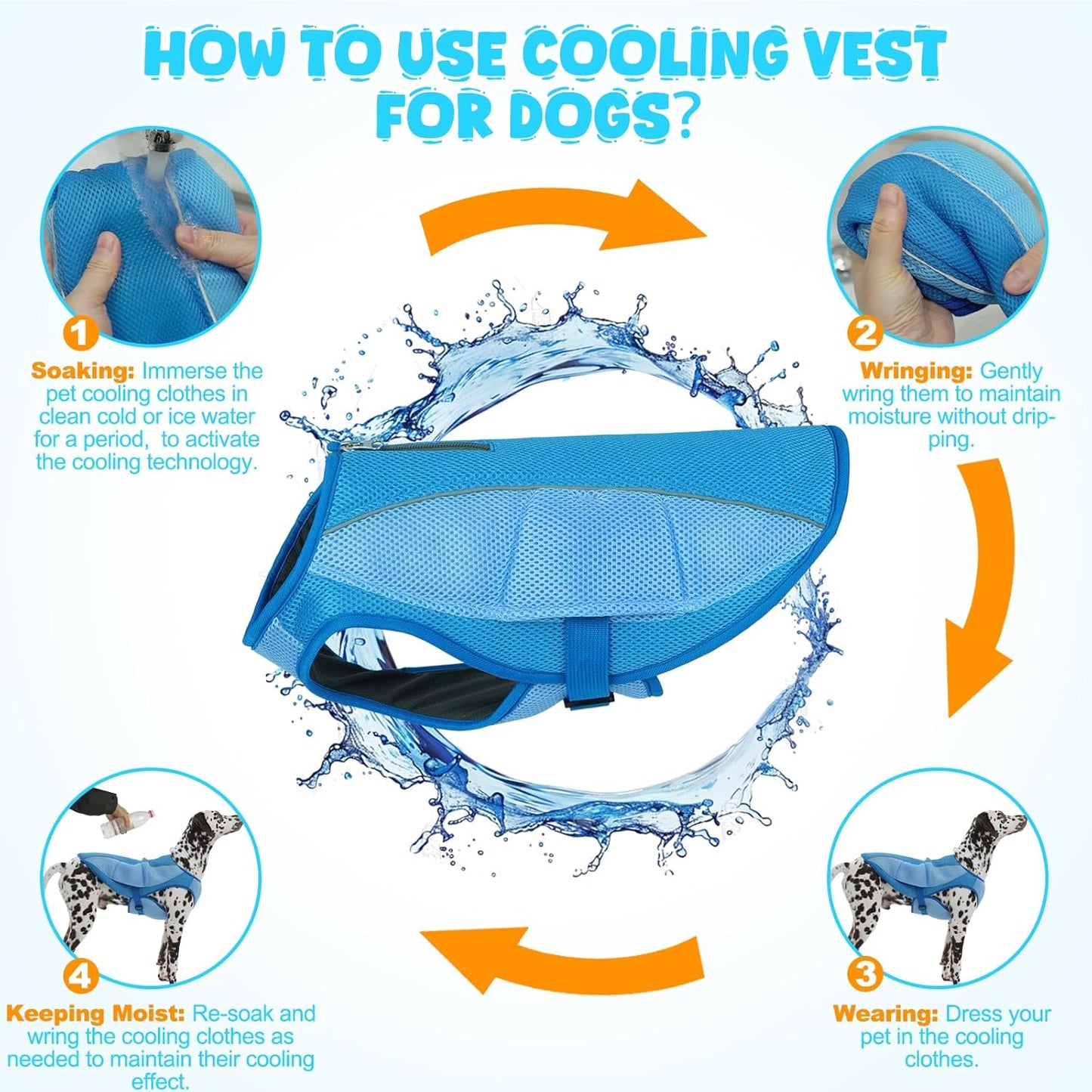 ROZKITCH Dog Cooling Vest, Lightweight Jacket with Evaporative Cooling Microfiber Technology, UV Protection Shirt for Beach Hiking Training Walking, Sizing for Medium Dogs XL