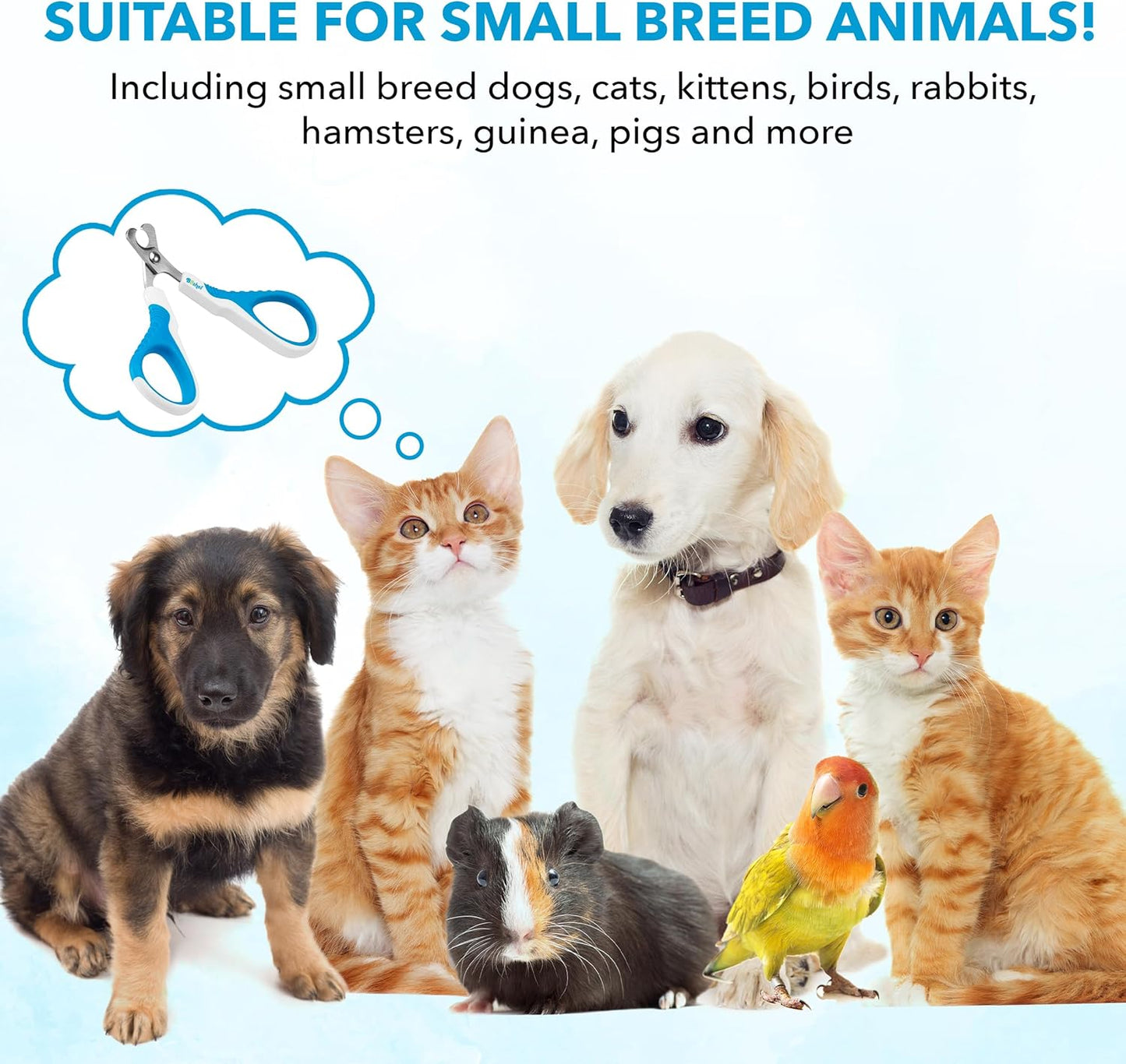 BOSHEL Cat Nail Clipper - Razor-Sharp & Angled Cat Clippers for Nails with Comfy Grip Handles. Lightweight & Safe Grooming Solution - Ideal for Smaller Pets