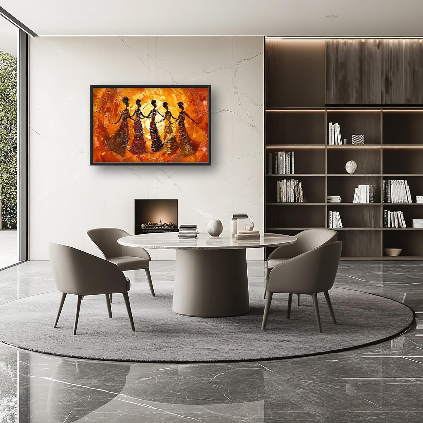 Quorin African American Large Wall Art Abstract Black Girl Women Dance Pictures Wall Decor Retro Ethnic Canvas Print Painting Artwork for Bathroom Living Room Bedroom 36L x 24W