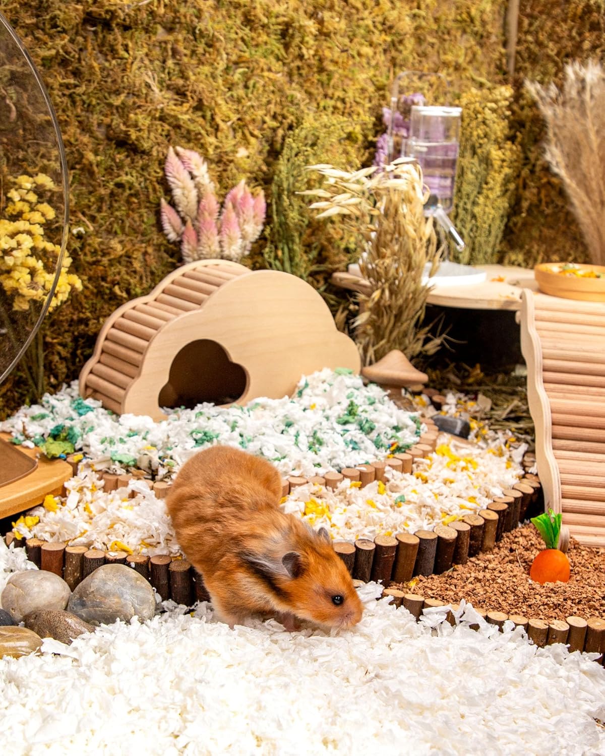 Niteangel Aspen Shaving Hamster Beddings for Syrian Dwarf Hamster Gerbil Mice Degu Rat Rabbit Bunny Guinea Pig Chinchilla Hedgehog or Other Small Pets (65L - White Paper Bedding)