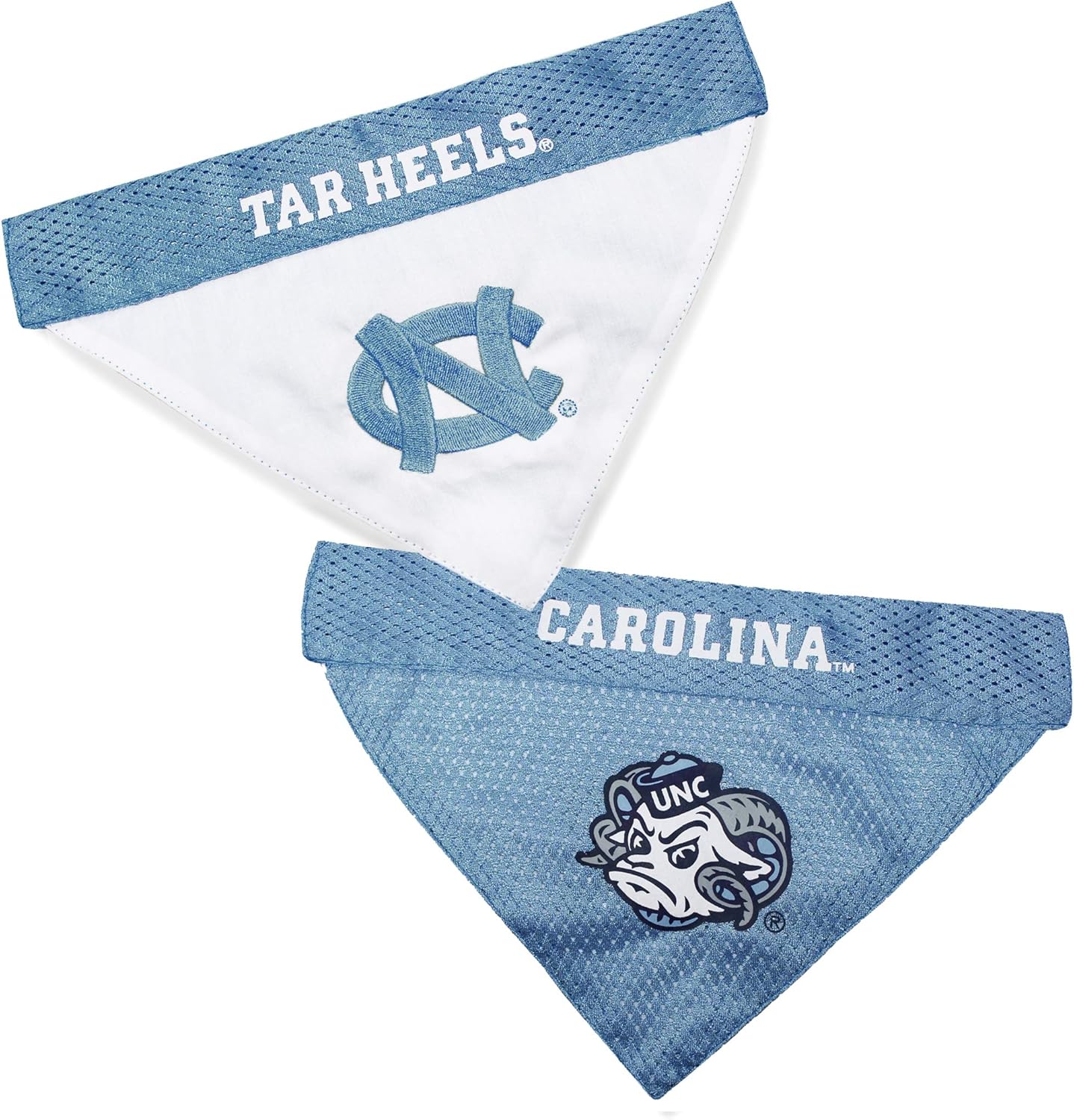 Pets First NCAA Reversible Bandana. North Carolina Tar Heels Sports Fan Pet Bandana Small/Medium, Home & Away!