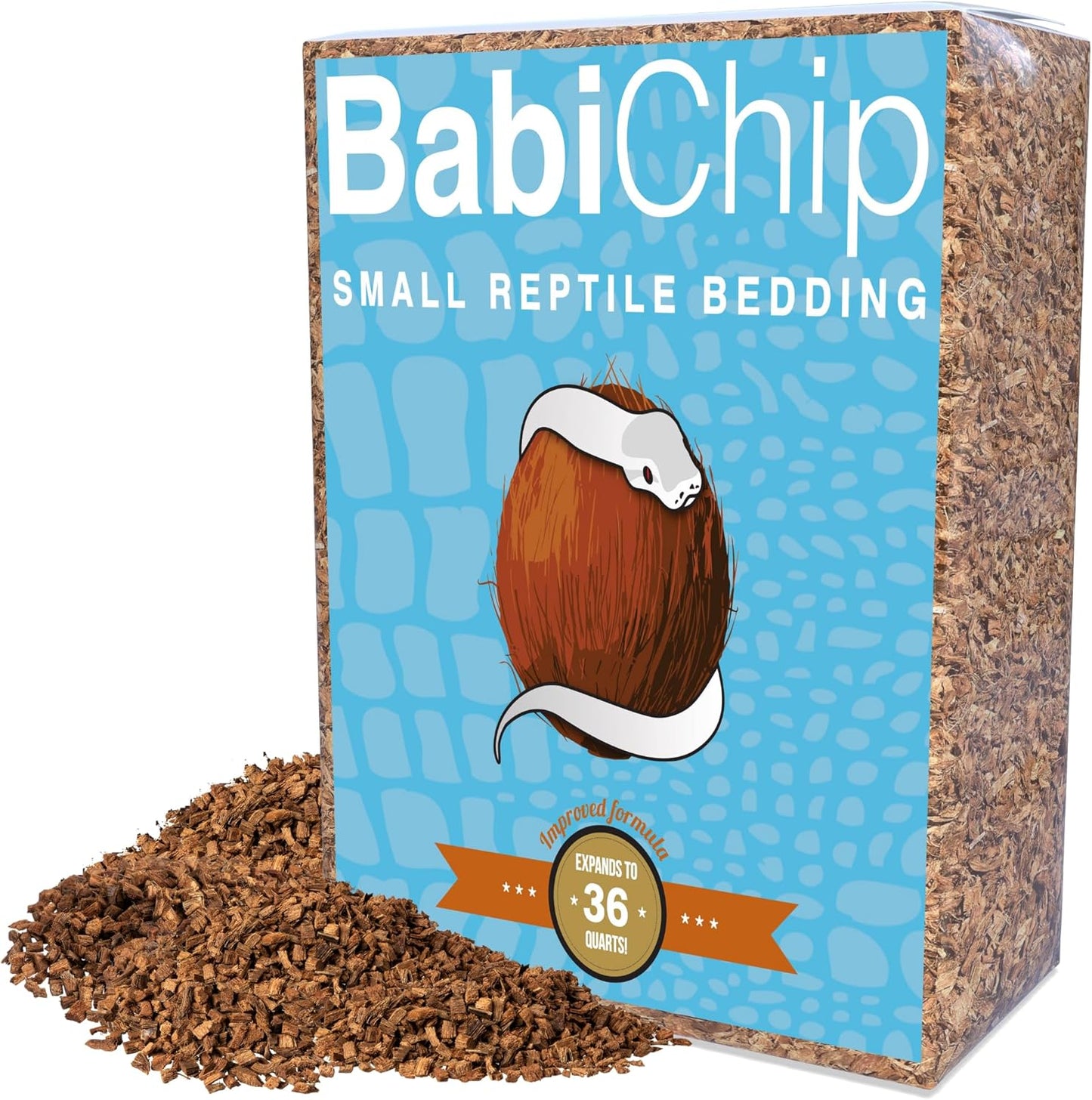 BabiChip Small Coconut Chip 12 Quart Loose Coco Reptile Substrate and Bedding for Gecko Terrariums, Tortoise Habitat, Ball Python Enclosures, and Bioactive Tanks