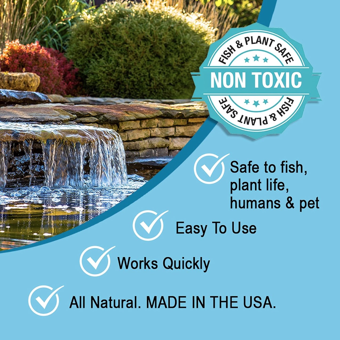 MICROBE-LIFT OPCSM Oxy Pond Cleaner Treatment for Ponds, Fountains, and Water Gardens, Deep Cleans Light to Heavy Debris on Rocks, Waterfalls, and Planters, 2 Pounds