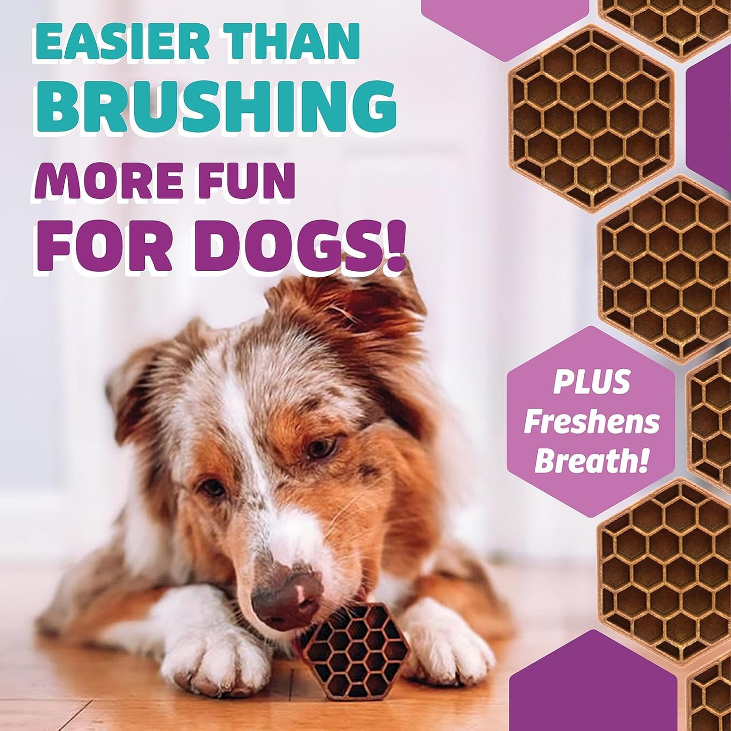 Dog Dental Treats – Vet VOHC Approved – Delicious Chicken Protein – Removes Tartar with Cleaning Comb Shape – Dental Dog Treats for Large Dogs (24oz, 18 Count)