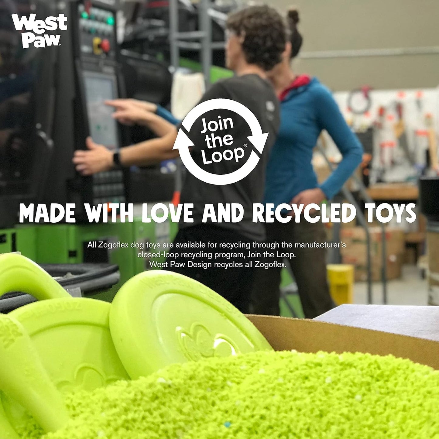 WEST PAW Zogoflex Tux Treat Dispensing Dog Chew Toy – Interactive Chewing Toy for Dogs – Dog Games for Aggressive Chewers, Fetch, Catch – Holds Kibble, Treats, Small 4", Granny Smith