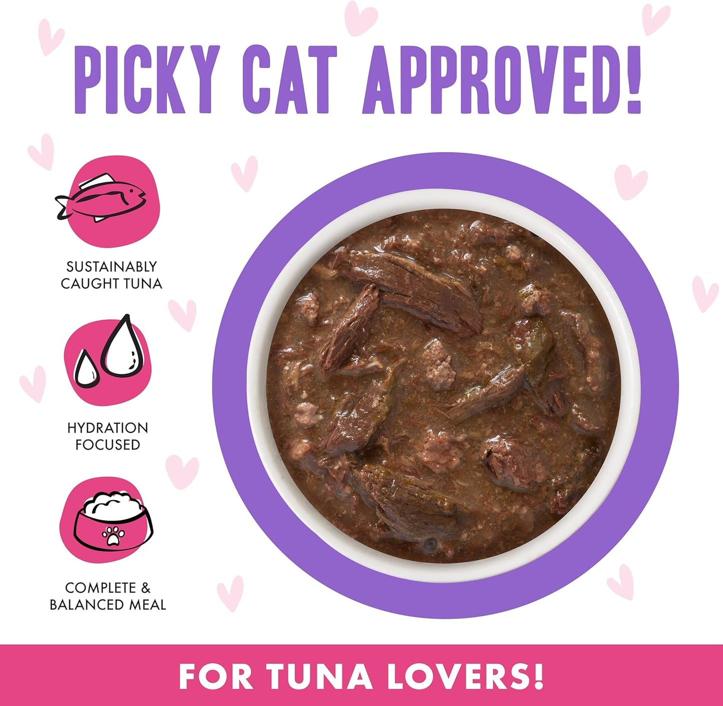 Weruva B.F.OMG - Best Feline Friend Oh My Gravy!, Tuna & Beef Baby Cakes with Tuna & Beef in Gravy Cat Food, 3oz Pouch (Pack of 12), Purple (0152)
