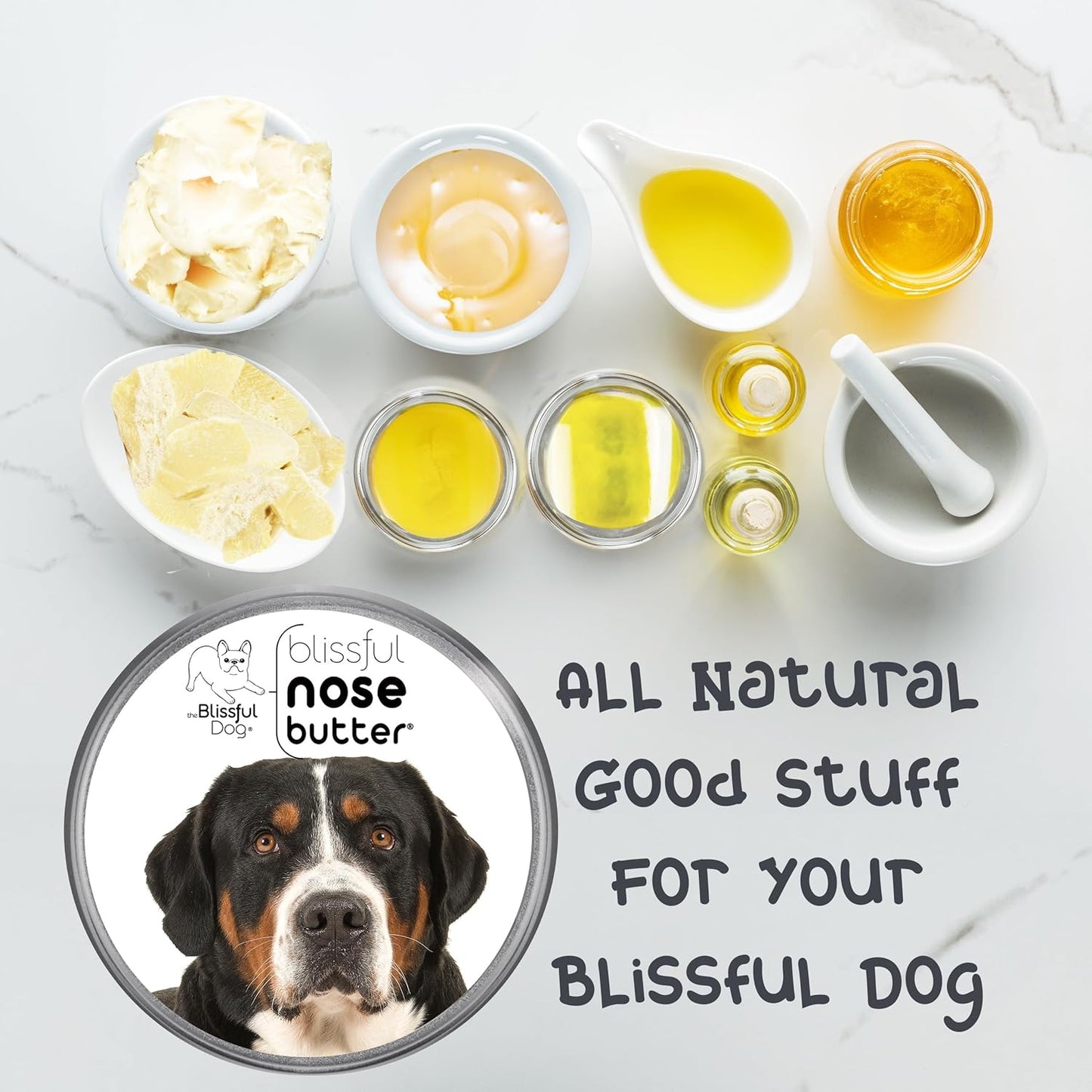 The Blissful Dog Greater Swiss Mountain Dog Unscented Nose Butter - Dog Nose Butter, 4 Ounce