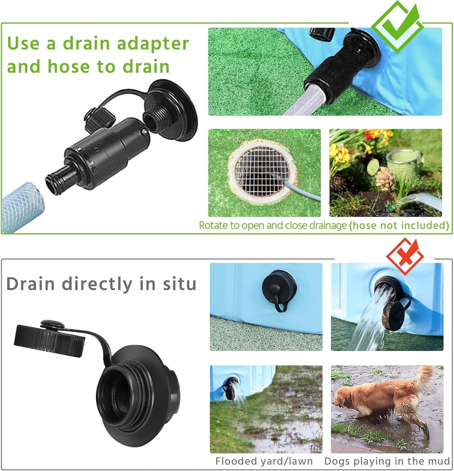 Yaheetech Foldable Hard Plastic Extra Large Dog Pet Bath Swimming Pool Collapsible Dog Pet Pools Bathing Tub Paddling Pool for Large Pets Dogs Cats, Black/Blue/Gray/Red, XXL/XL/L/M