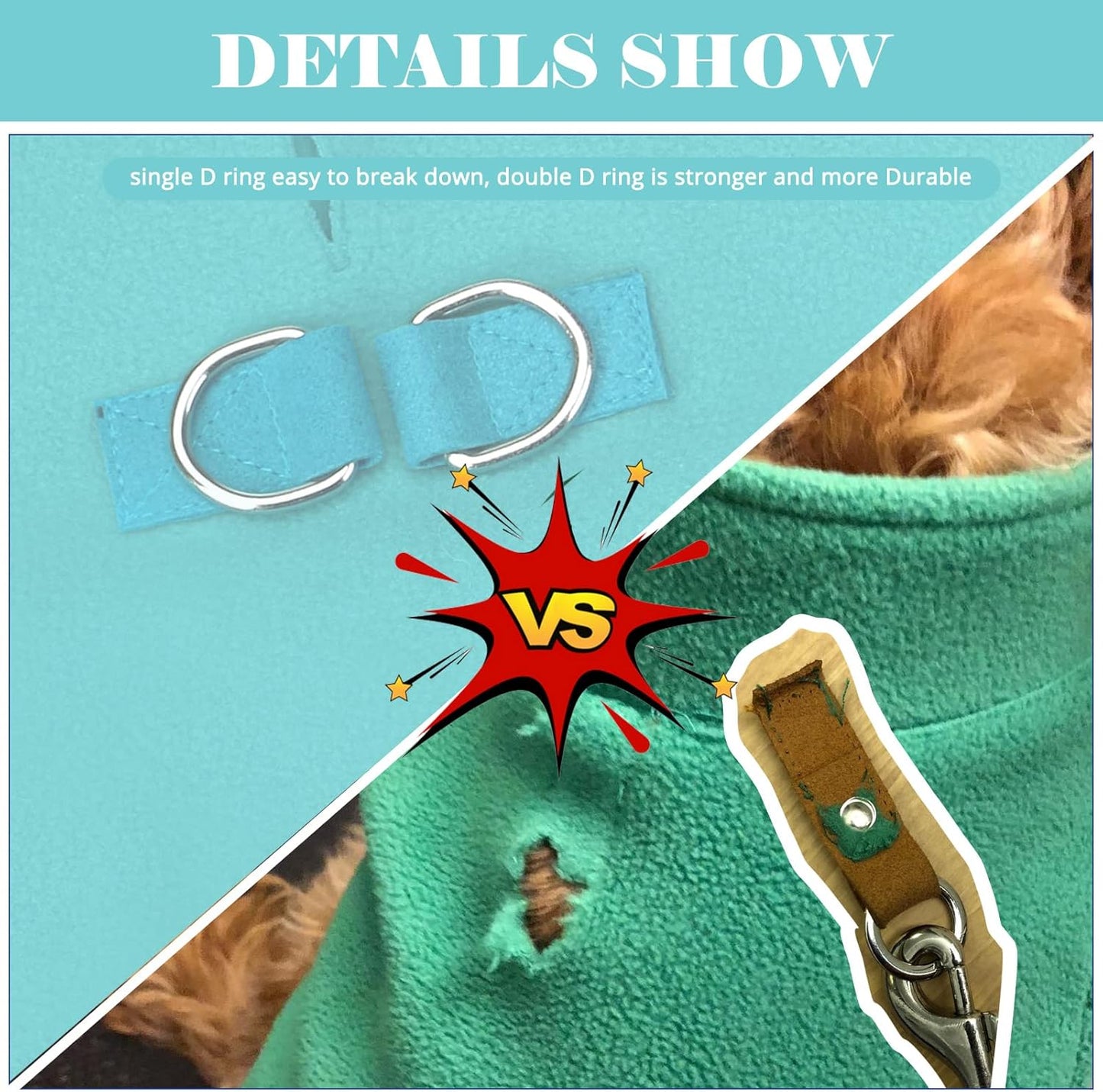 BEAUTYZOO Dog Fleece Vest Sweater Winter Jacket for Small and Medium Dogs with D-Ring Leash Cold Weather Coat Hoodie for XS S M Dogs Boy or Girls