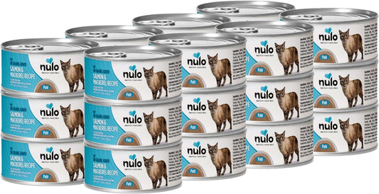 Nulo Salmon & Mackerel Recipe Pate Wet Canned Cat Food, 5.5 Ounce (Pack of 24)