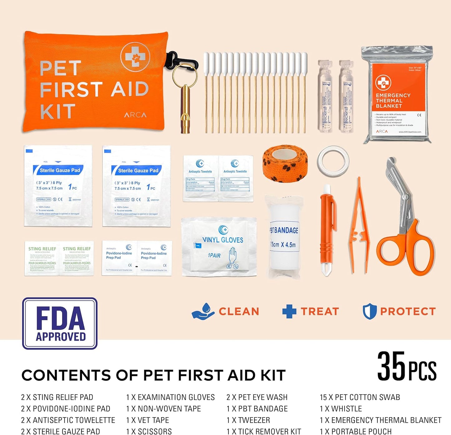 Dog First Aid Kit - Pet Emergency Kit - Water Resistant High Visibility Reflective First Aid Pouch Dog Camping Essentials for Hiking, Backpacking, Sports, Hunting
