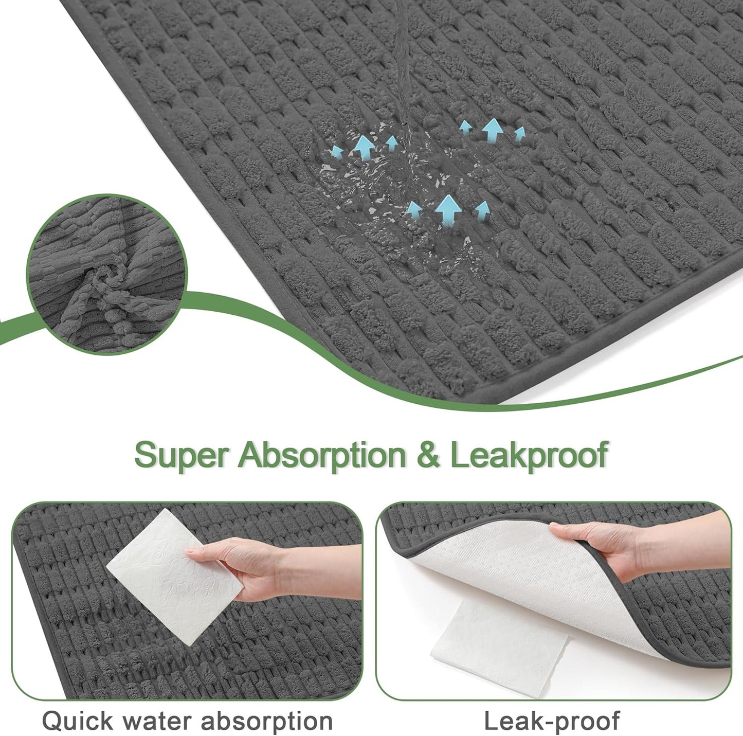 Washable Pee Pads for Dogs, 2 Pack Reusable Puppy Pads Dog Pads, Non-Slip Dog Pee Pads, Leakproof Pet Pee Pads Wee Wee Pads for Dogs. (Dark Grey, 24"x36"(Pack of 2))