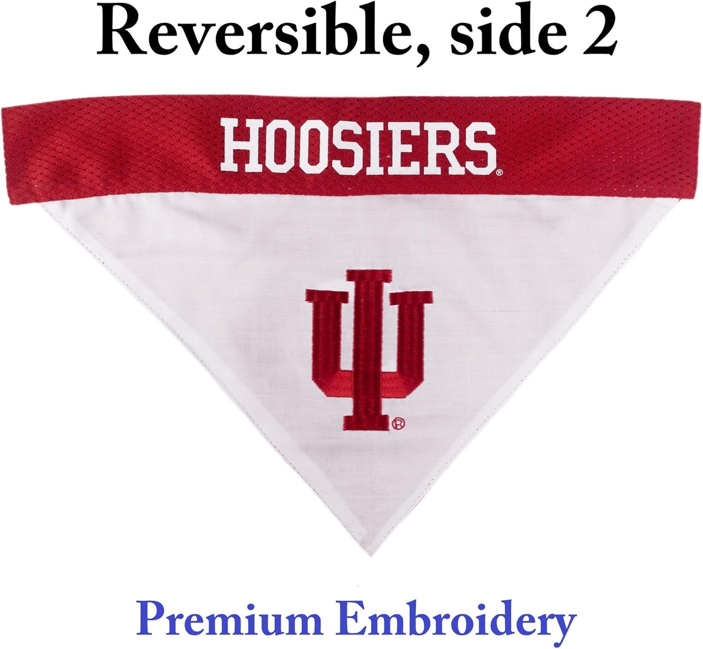 Pets First Collegiate Pet Accessories, Reversible Bandana, Indiana Hoosiers, Small/Medium
