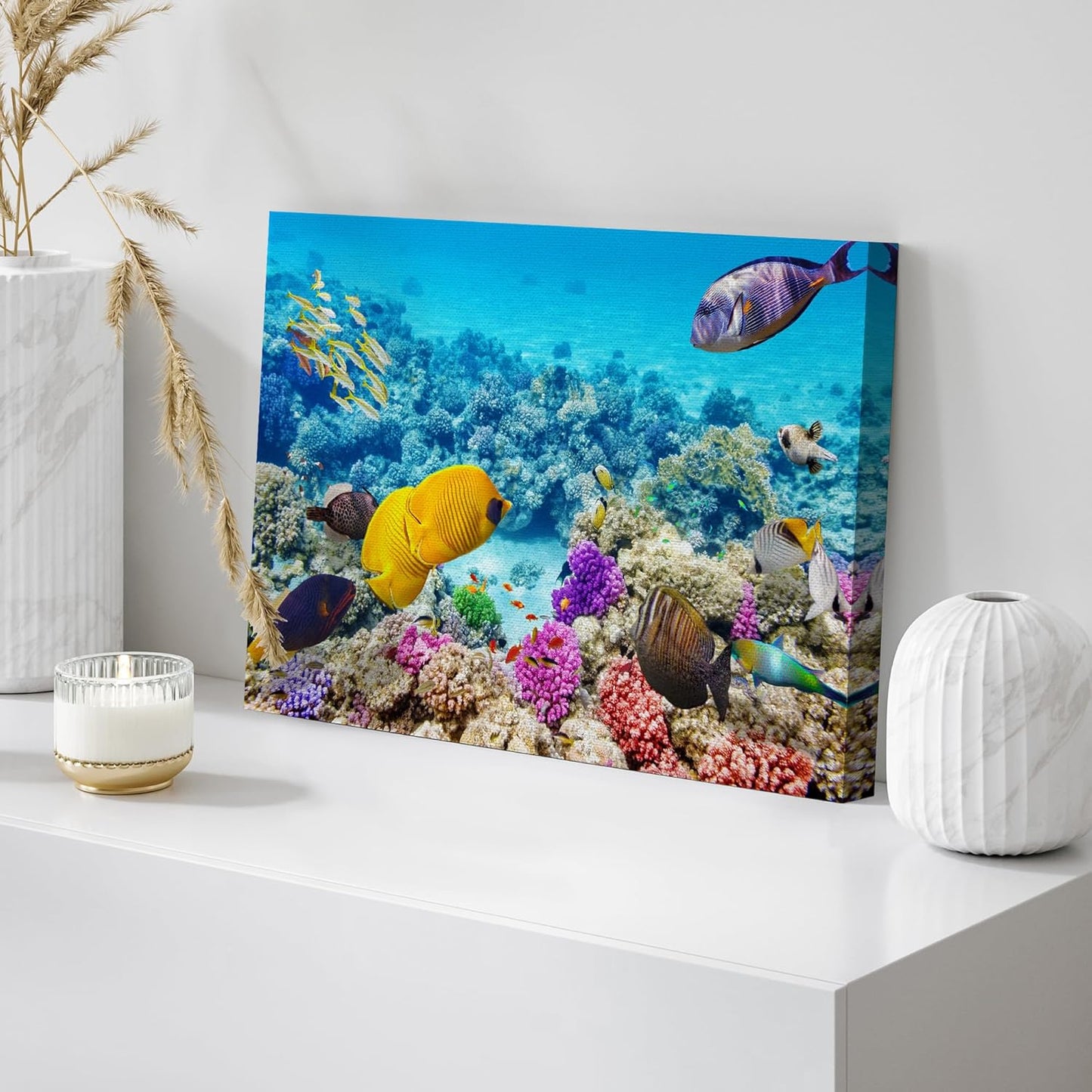 wall26 Canvas Print Wall Art Tropical Underwater Ocean Sea Fish Reef Nature Animals Photography Realism Rustic Scenic Landscape Wilderness Earth Colorful for Living Room, Bedroom, Office - 24"x36"