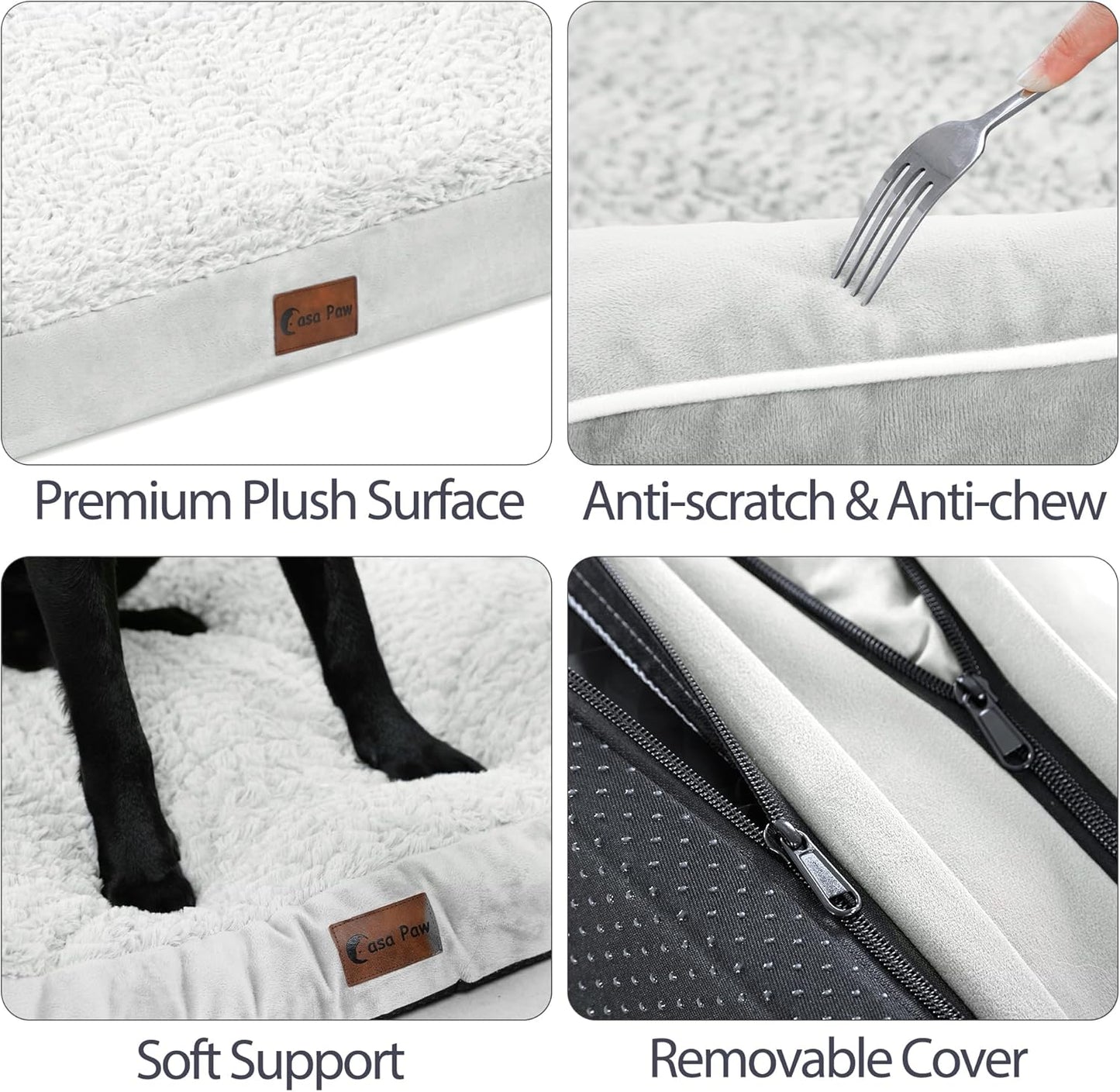 XXL Dog Bed with Bolsters, Orthopedic Dog Bed for Extra Large Dogs, Waterproof Pet Couch Beds XLarge, Big Pet Sofa with Removable Washable Cover, Nonskid Bottom (XX-Large,Grey White)