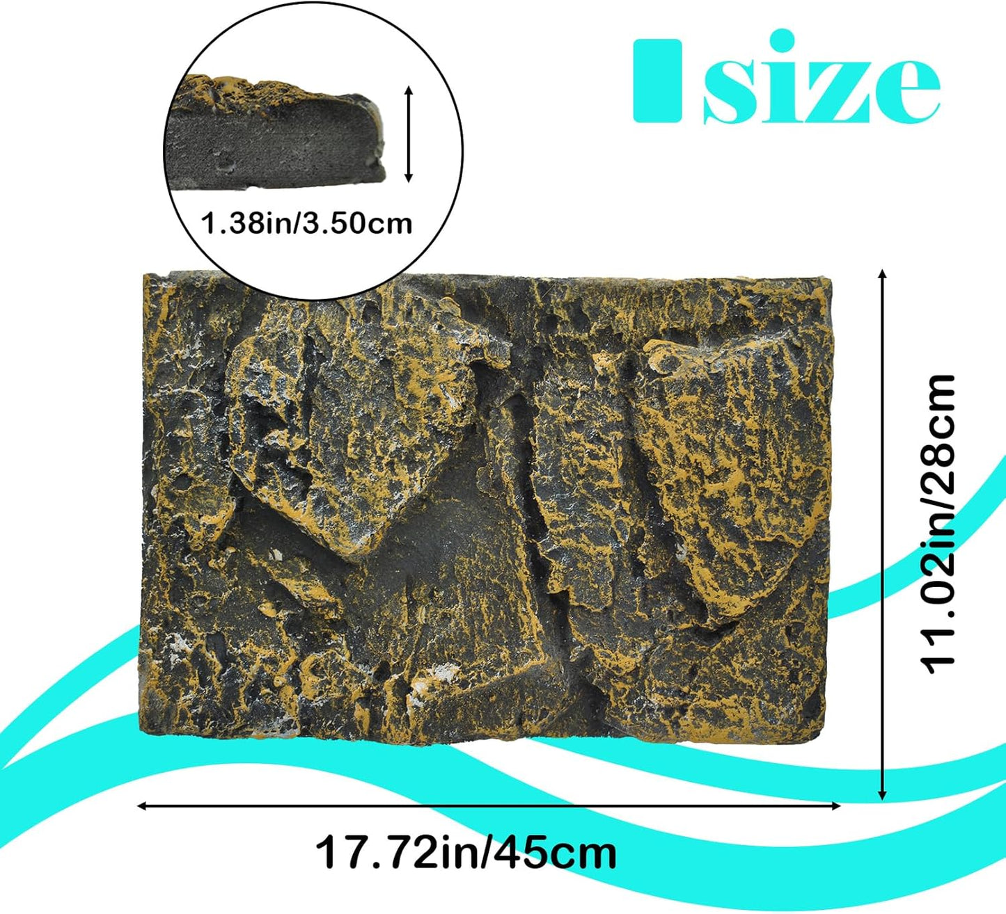 PINVNBY Rock Terrarium Background,3D Bearded Dragon Tank Backgrounds Wall Reptile Stereo Backdrop Amphibian Habitat Climbing Board Decoration Aquarium Background Decor for Reptiles Lizard Fish Frog