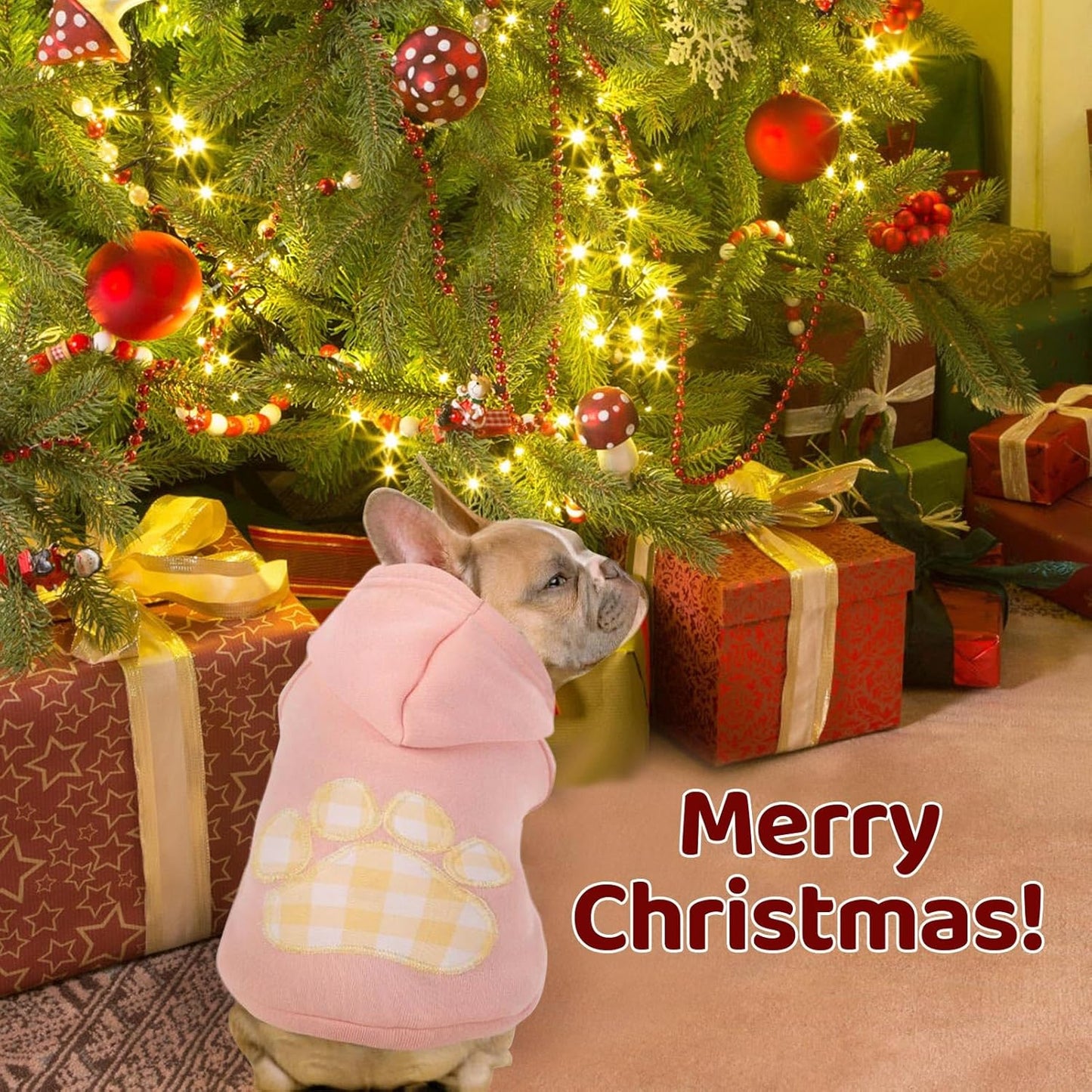 SAWMONG Dog Hoodie,Flannel Pet Hooded Sweater with Hat Puppy Pullover Sweater Shirt,Dog (Pink,3XL)