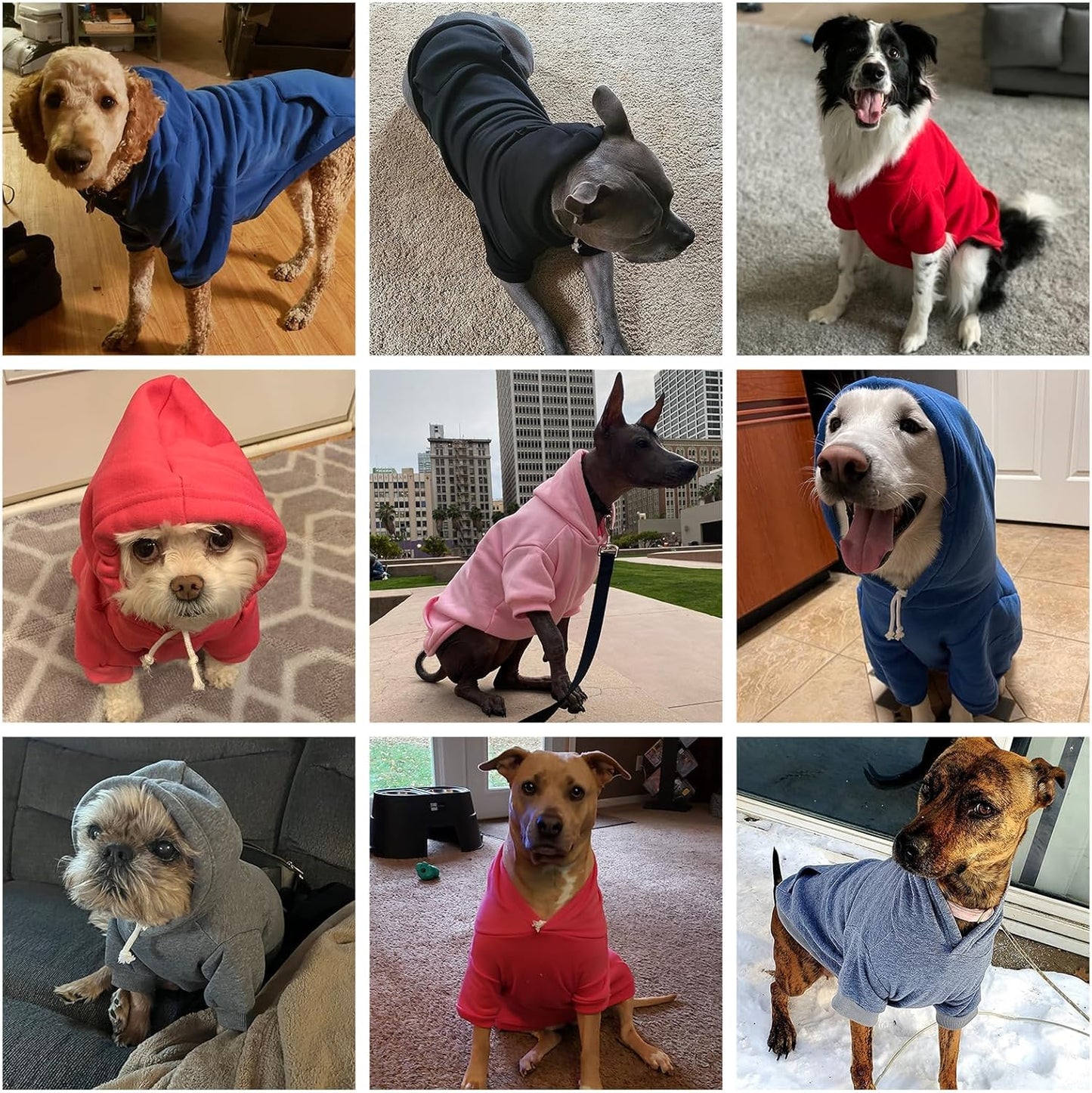 KOOLTAIL Basic Dog Hoodie - Soft and Warm Dog Hoodie Sweater with Leash Hole and Pocket, Dog Winter Coat, Cold Weather Clothes Sweatshirt for Small Medium Large Dogs Puppy Cat Boys Girls Grey SM