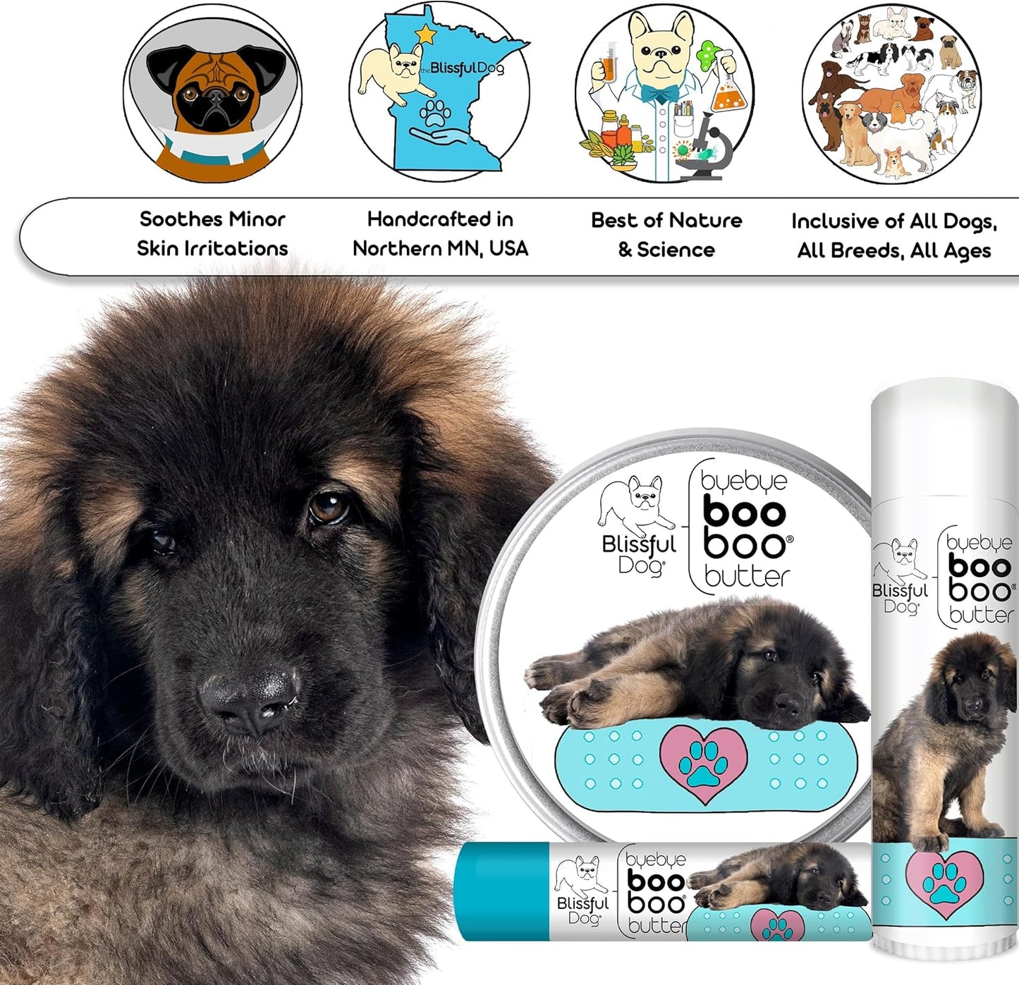 The Blissful Dog Leonberger Boo Boo Butter, 4-Ounce