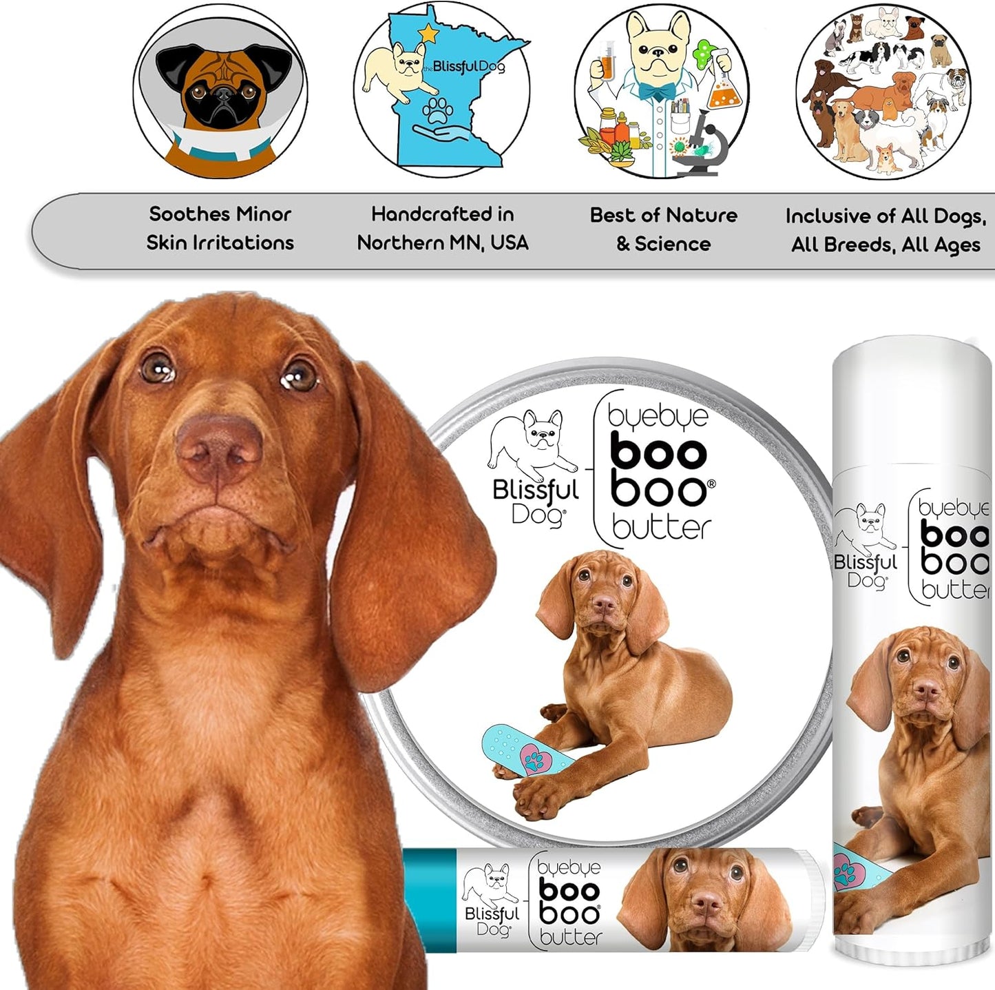 The Blissful Dog 4 oz TIN Vizsla Booboo Butter