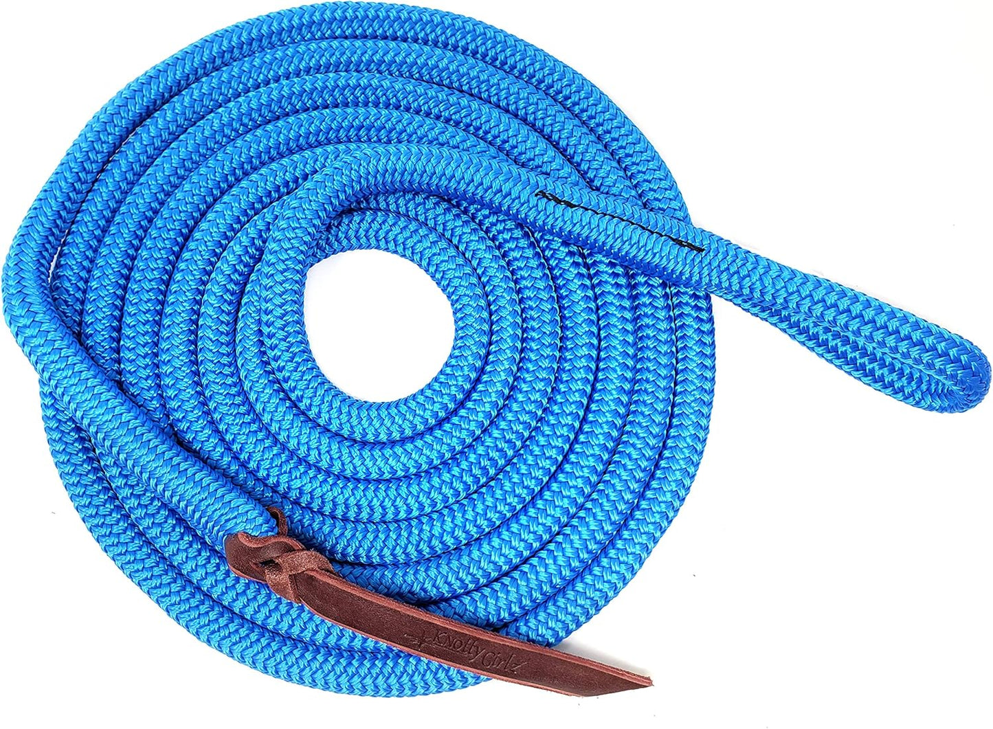 Double Braid Lead Rope with Eye Splice Loop, 12-14FT Lengths (Blue, 14 ft.)