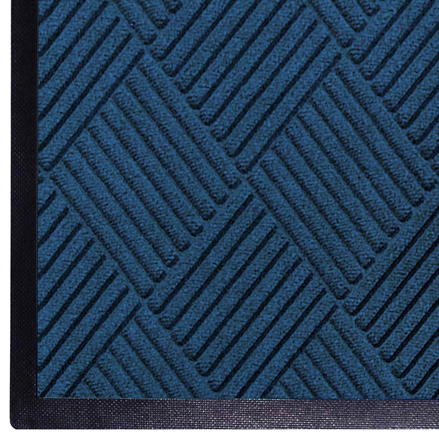 M + A Matting WaterHog Diamond | Commercial-Grade Entrance Mat with Rubber Border – Indoor/Outdoor, Quick Drying, Stain Resistant Door Mat (Navy, 12.2' Length x 4' Width)