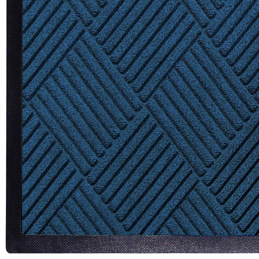 M+A Matting WaterHog Diamond | Commercial-Grade Entrance Mat with Rubber Border – Indoor/Outdoor, Quick Drying, Stain Resistant Door Mat (Navy, 6' x 6')