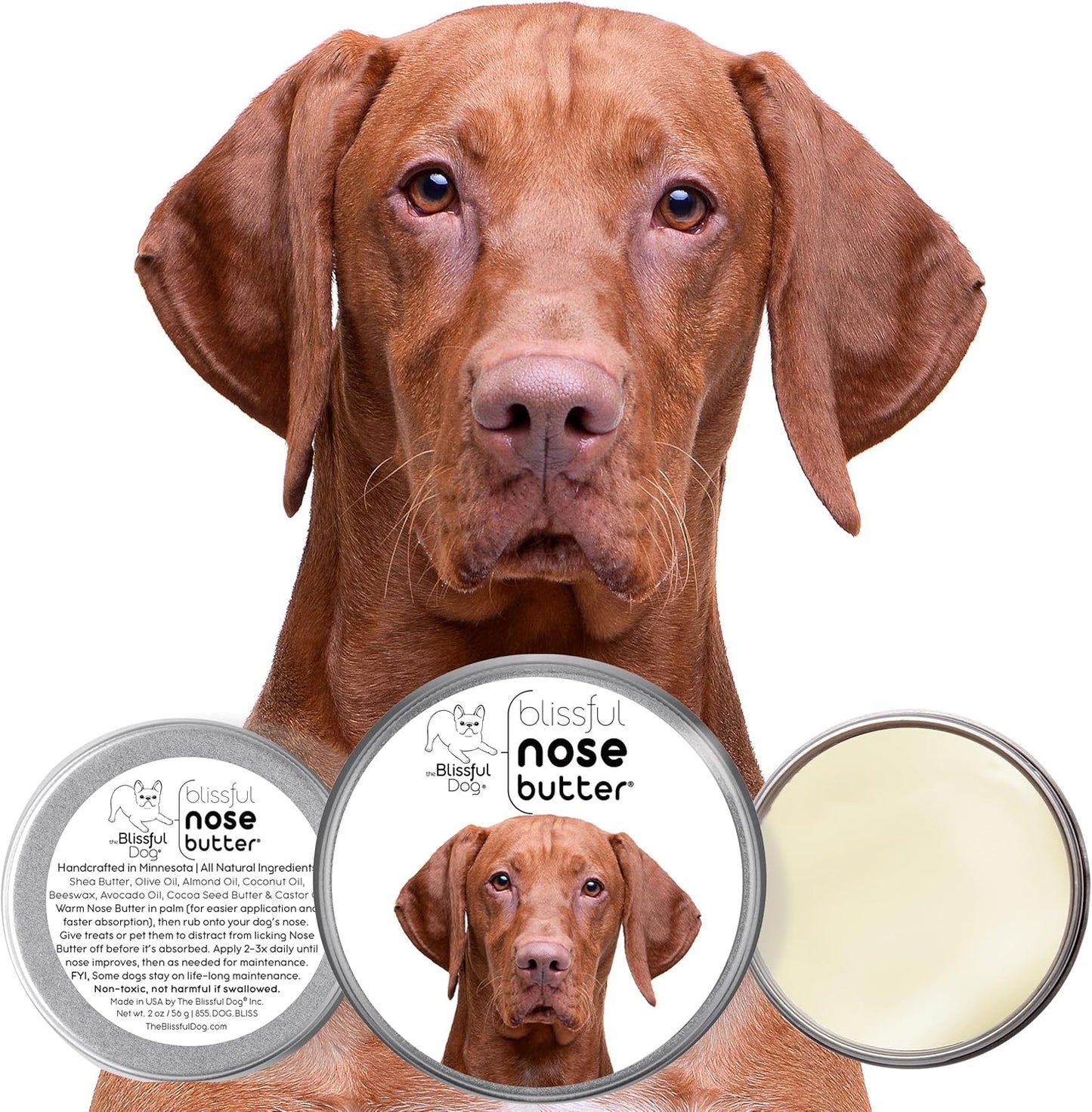 The Blissful Dog Vizsla Unscented Nose Butter - Dog Nose Butter, 8 Ounce