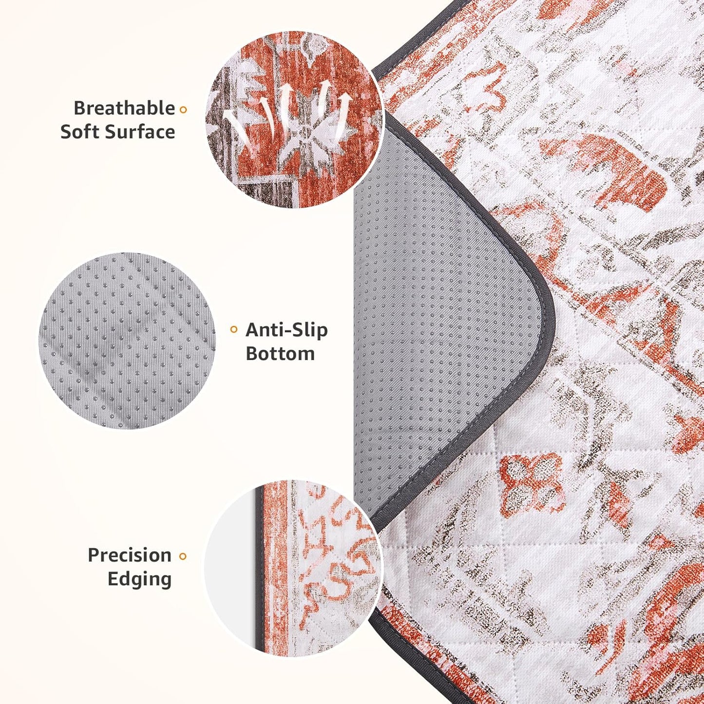 LOOBANI Washable Pee Pads for Dogs, 2 Pack Super Absorbent Reusable Puppy Pads Leakproof Dog Traning Pads, Waterproof Non-Slip Whelping Pad for Floor, Playpen, Crate, Couch-36 x36 (Red-Orange)