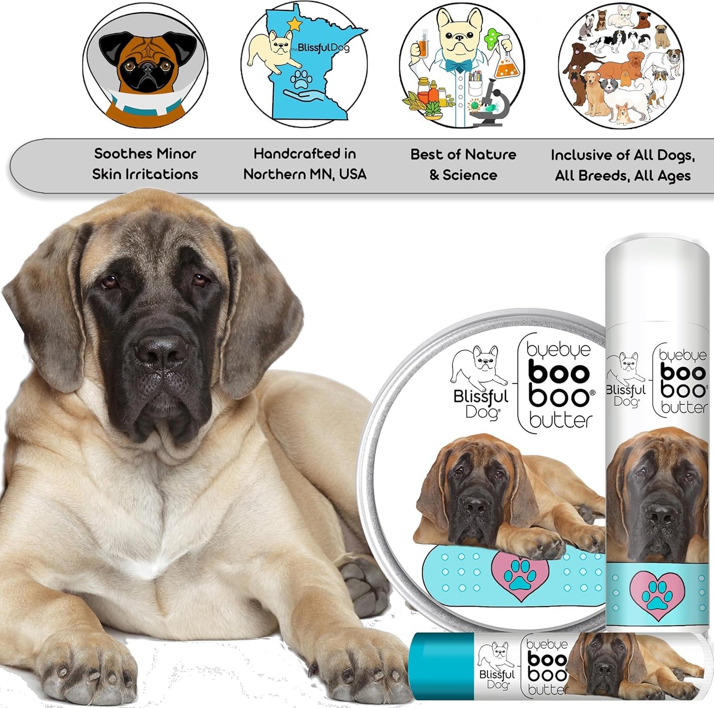 The Blissful Dog Mastiff Boo Boo Butter, 16 oz.