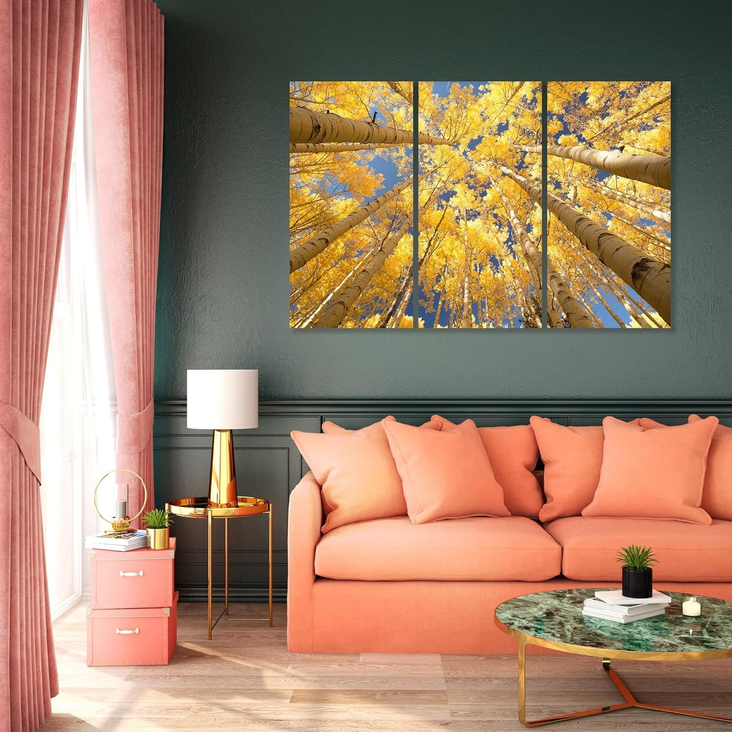 Nature Wall Art Prints - Ocean Forest Mountain Lake Canvas Landscapes - Small to Extra Large Living Room Bedroom Kitchen Bathroom Décor (Reaching for the Sky, 47L" x 71W" - 3 panels)