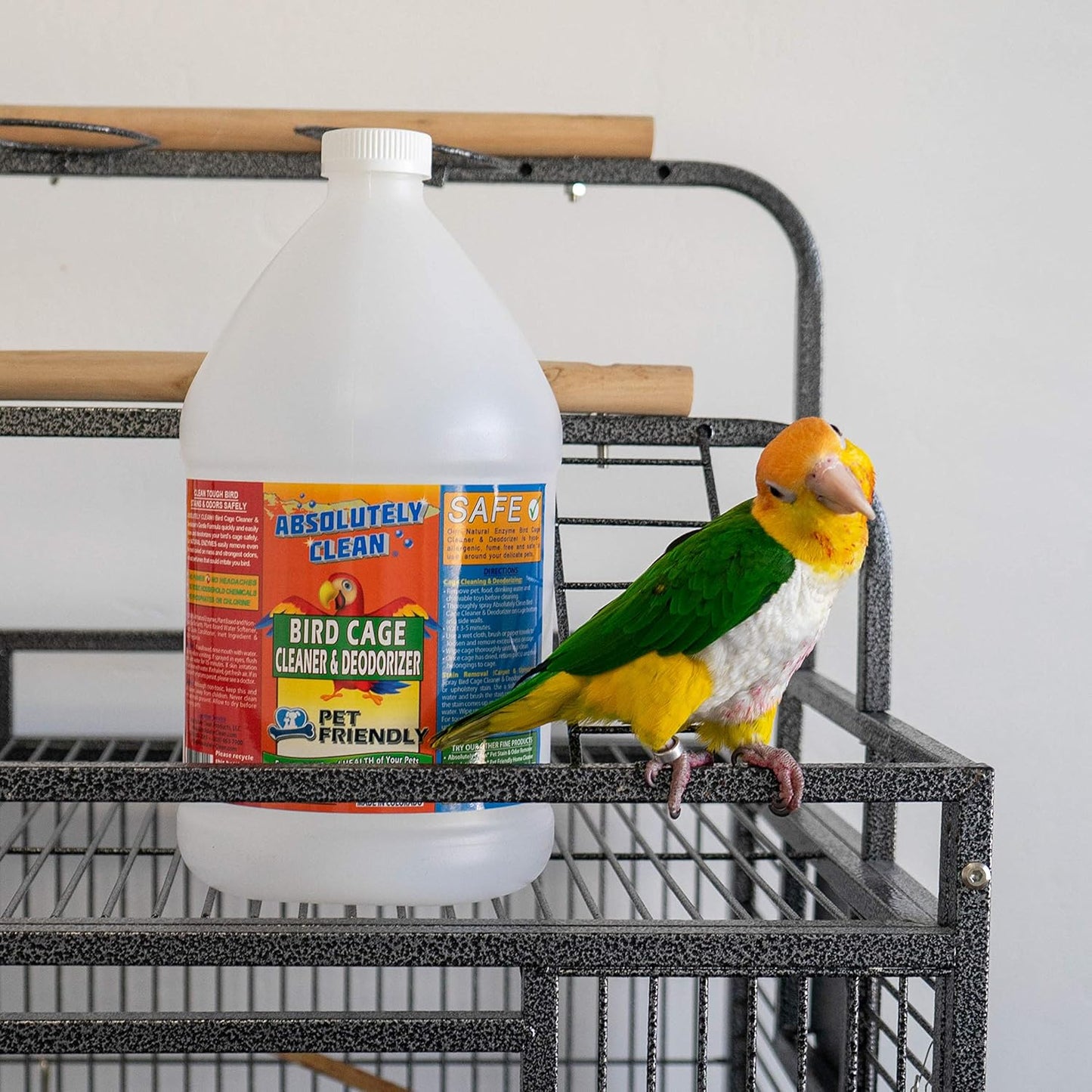 Absolutely Clean Amazing Bird Cage Cleaner and Deodorizer - Just Spray/Wipe - Safely & Easily Removes Bird Messes Quickly and Easily - Made in The US - Fragrance Free - 128oz Gallon
