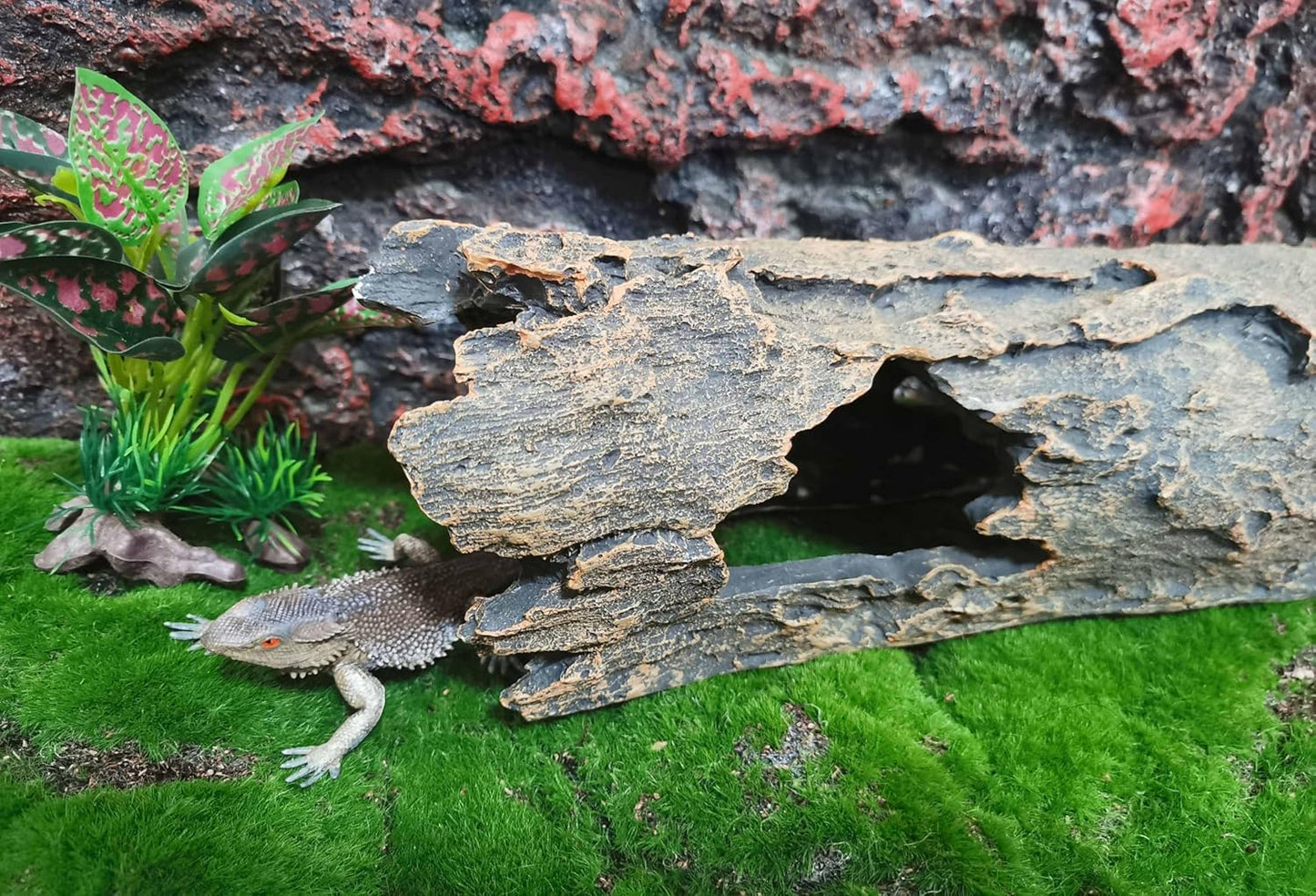 Reptile Hide Bark Texture,Snake Hide,Bearded Dragon Basking Platform,Aquarium Decor for Amphibians,Leopard Gecko,Lizard,Turtle,Tortoise,Betta Fish,Spider,Scorpion,Axolotl