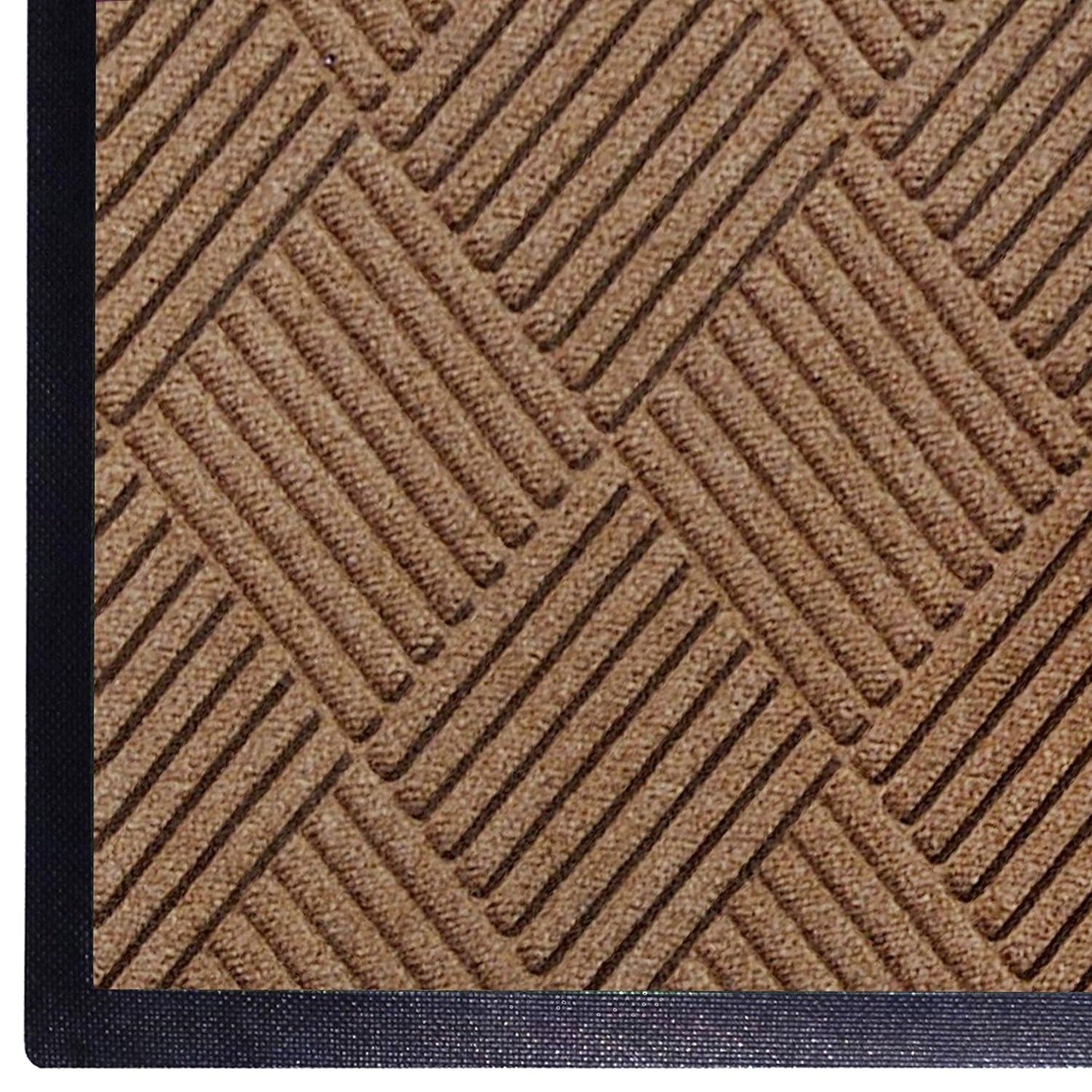 WaterHog Diamond | Commercial-Grade Entrance Mat with Rubber Border – Indoor/Outdoor, Quick Drying, Stain Resistant Door Mat (Medium Brown, 6' x 12')